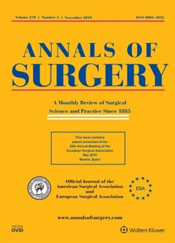 Εξώφυλλο του περιοδικού Annals of Surgery